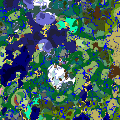 Predicted biome map of Java 26.3 seed 7833655573030142783 around estimated spawn
