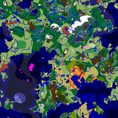 Predicted biome map of Java 26.3 seed 106237836153871530 around estimated spawn