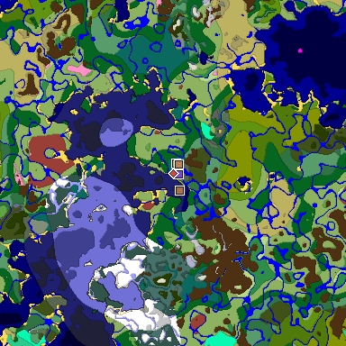 Predicted biome map of Java 26.3 seed -1202399901527990626 around estimated spawn