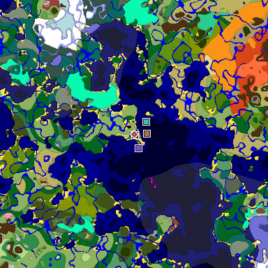 Predicted biome map of Java 26.3 seed -1429072455384991915 around estimated spawn