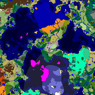 Predicted biome map of Java 26.3 seed -4779669925307825157 around estimated spawn