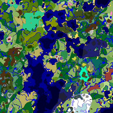 Predicted biome map of Java 26.3 seed -520800349051612961 around estimated spawn