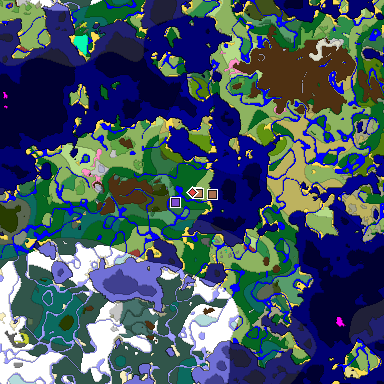 Predicted biome map of Java 26.3 seed 8573331882801446034 around estimated spawn