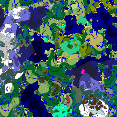 Predicted biome map of Java 26.3 seed -8785362754451218669 around estimated spawn