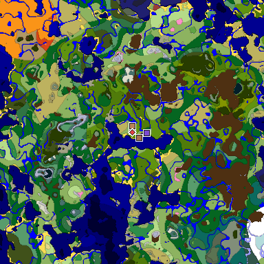 Predicted biome map of Java 26.3 seed -3805343778804527626 around estimated spawn