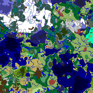 Predicted biome map of Java 26.3 seed 1176727281759123010 around estimated spawn