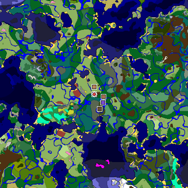 Predicted biome map of Java 26.3 seed 1129910537874196490 around estimated spawn