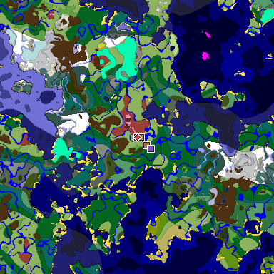 Predicted biome map of Java 26.3 seed 4820889665295581368 around estimated spawn