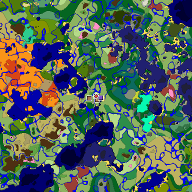 Predicted biome map of Java 26.3 seed -848903529757234978 around estimated spawn