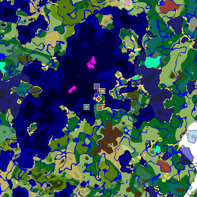 Predicted biome map of Java 26.3 seed -7157244615832467515 around estimated spawn