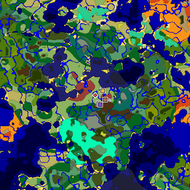 Predicted biome map of Java 26.3 seed 1746453146887500294 around estimated spawn