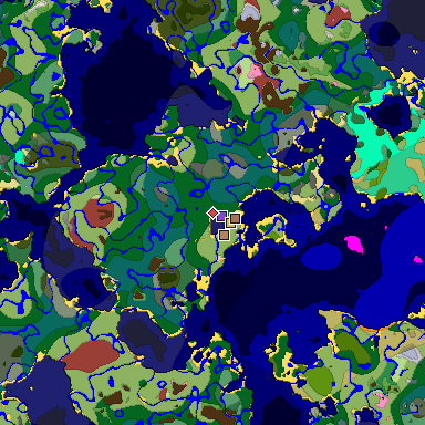 Predicted biome map of Java 26.3 seed -5059669501839879963 around estimated spawn