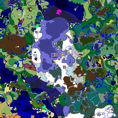 Predicted biome map of Java 26.3 seed -8045151344851504815 around estimated spawn