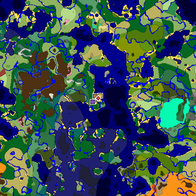 Predicted biome map of Java 26.3 seed -382179443155427712 around estimated spawn
