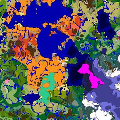 Predicted biome map of Java 26.3 seed 2209155081814342409 around estimated spawn