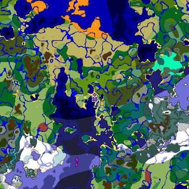 Predicted biome map of Java 26.3 seed 796383974835993695 around estimated spawn
