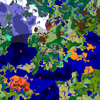 Map of Minecraft seed 8100883878914166694 around spawn
