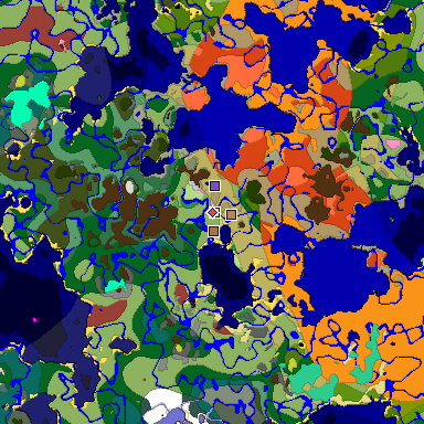 Map of Minecraft seed 2944221863061049582 around spawn