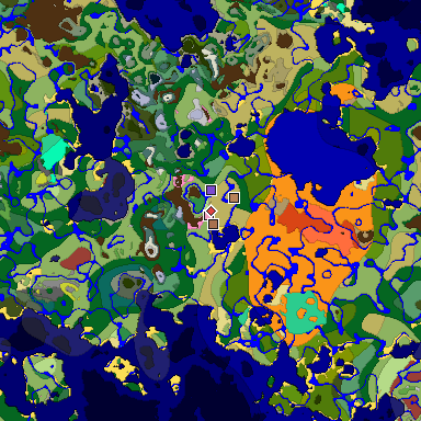 Predicted biome map of Java 26.3 seed 1774568075525799388 around estimated spawn