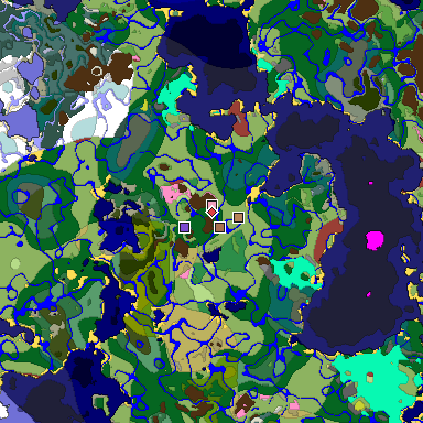 Predicted biome map of Java 26.3 seed 226246347126877595 around estimated spawn