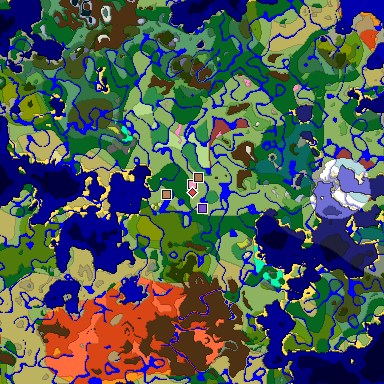 Predicted biome map of Java 26.3 seed 8171506451083579633 around estimated spawn