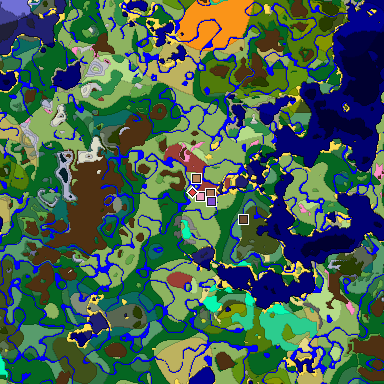 Predicted biome map of Java 26.3 seed 153143697408553533 around estimated spawn