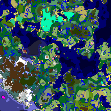 Predicted biome map of Java 26.3 seed 1143143346491606734 around estimated spawn