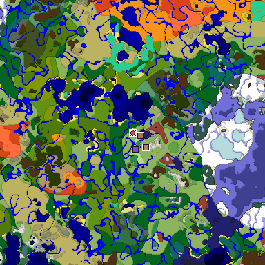 Map of Minecraft seed 8841670680849427420 around spawn