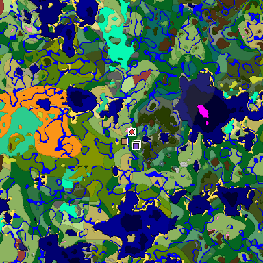 Map of Minecraft seed 3826189701431414666 around spawn