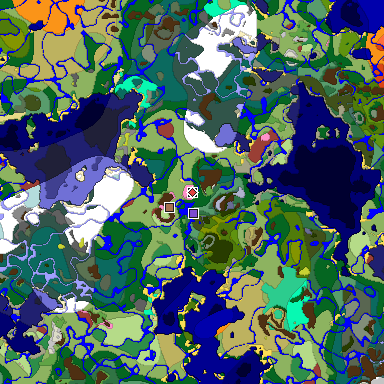 Map of Minecraft seed 4359574088998208100 around spawn