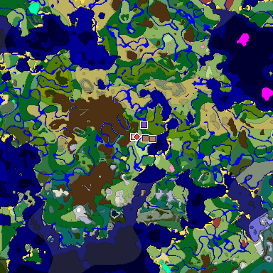 Predicted biome map of Java 26.3 seed 6167598272496194449 around estimated spawn