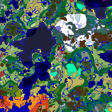 Predicted biome map of Java 26.3 seed 4400446705364032260 around estimated spawn
