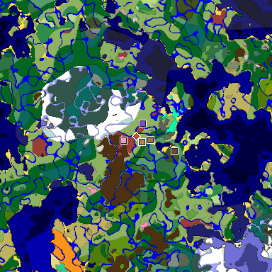 Predicted biome map of Java 26.3 seed 1612886860814419520 around estimated spawn