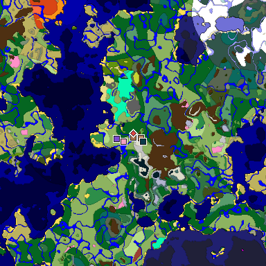 Predicted biome map of Java 26.3 seed 15314823556113580 around estimated spawn