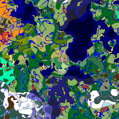 Predicted biome map of Java 26.3 seed -6899833986288116886 around estimated spawn