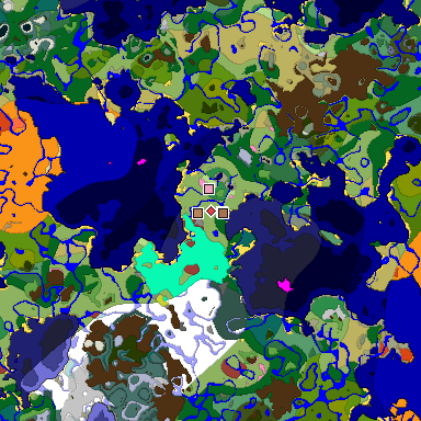 Predicted biome map of Java 26.3 seed 5187704519163571323 around estimated spawn
