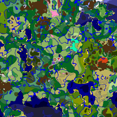 Predicted biome map of Java 26.3 seed -6523723446486852121 around estimated spawn