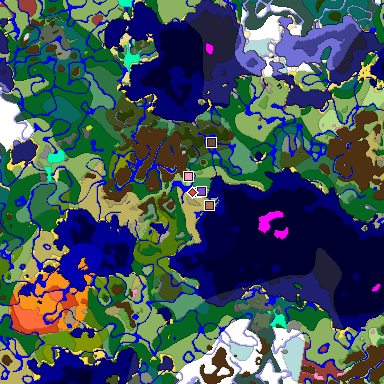 Predicted biome map of Java 26.3 seed 2187201651039538417 around estimated spawn