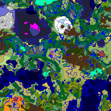 Predicted biome map of Java 26.3 seed 899649754562209144 around estimated spawn