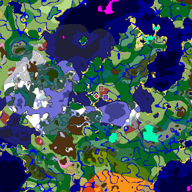 Predicted biome map of Java 26.3 seed 2347730405058705167 around estimated spawn