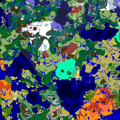 Predicted biome map of Java 26.3 seed 525841156146031706 around estimated spawn