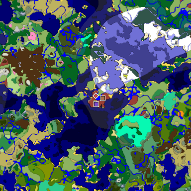Predicted biome map of Java 26.3 seed -1122431470742157651 around estimated spawn