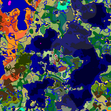 Predicted biome map of Java 26.3 seed 4526897495241998151 around estimated spawn