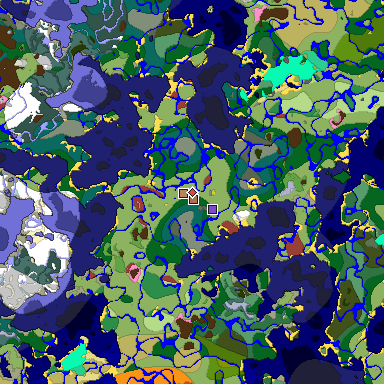 Predicted biome map of Java 26.3 seed -1298962305530013788 around estimated spawn