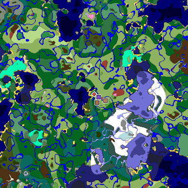 Predicted biome map of Java 26.3 seed 4292100842381347248 around estimated spawn