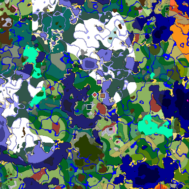 Predicted biome map of Java 26.3 seed 565830036803493940 around estimated spawn