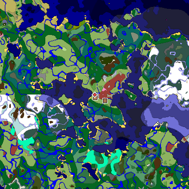 Predicted biome map of Java 26.3 seed 3856094266797133157 around estimated spawn
