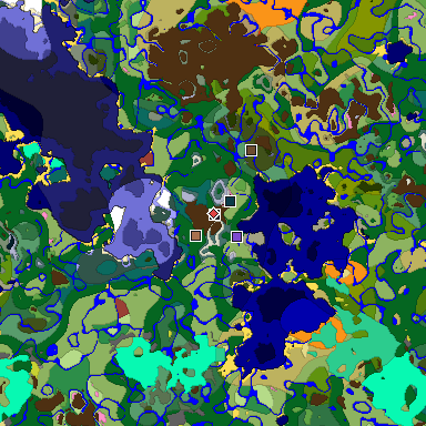 Predicted biome map of Java 26.3 seed -6442237612962531844 around estimated spawn
