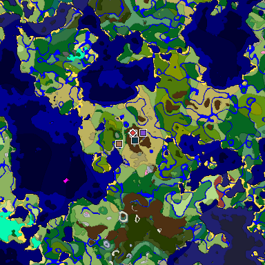 Predicted biome map of Java 26.3 seed 5592445814791721271 around estimated spawn