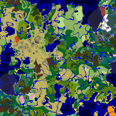 Predicted biome map of Java 26.3 seed 4620791199186588963 around estimated spawn
